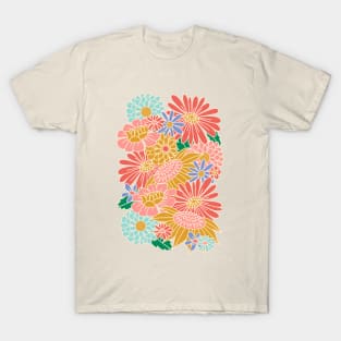 70s Retro Floral - Spring Garden T-Shirt